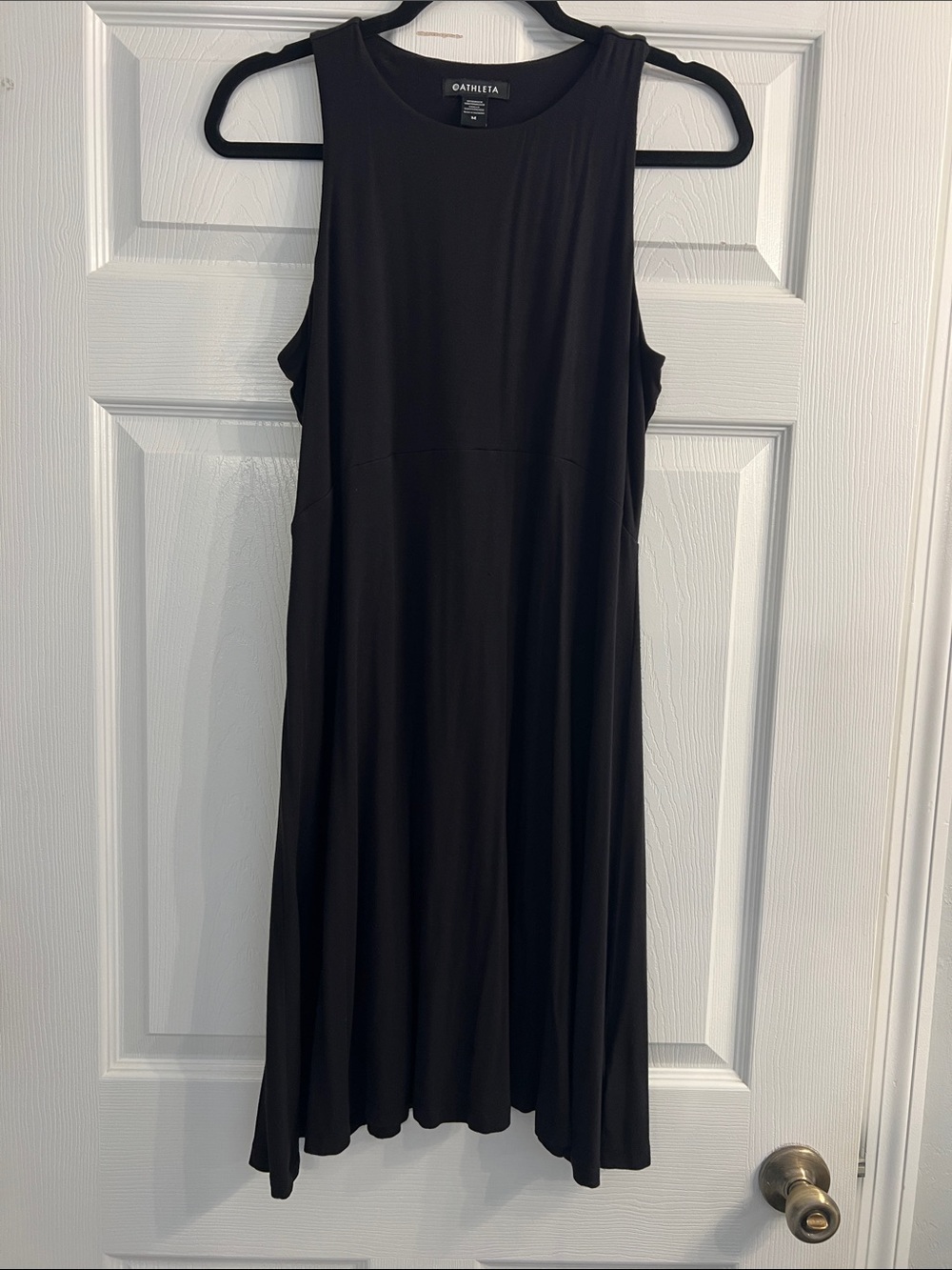 Athleta Black Sleeveless A-Line Midi Dress